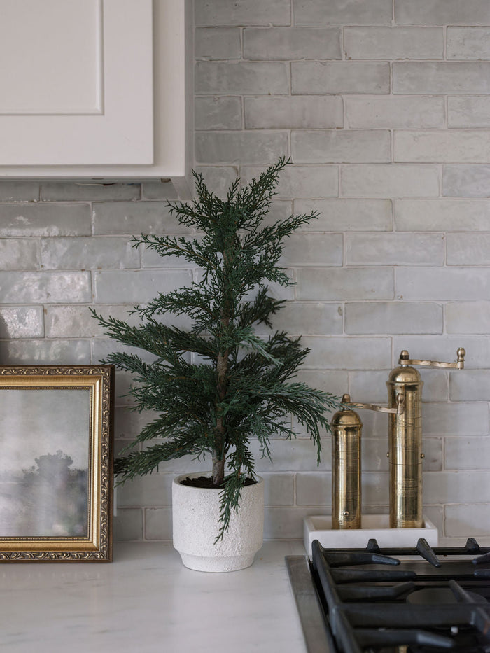24" / 2’ Artificial Evergreen Cedar Tree Set