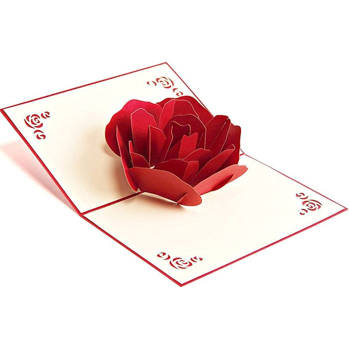 3D Pop-up Rose Greeting Cards Romantic Wedding Invitation Card