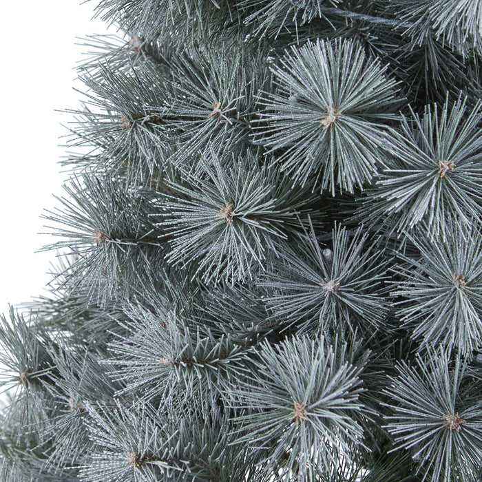 4' Snowy Mountain Pine Artificial Christmas Tree with 150 LED Lights and Decorative Planter