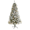 6' Flocked West Virginia Fir Artificial Christmas Tree with 250 Clear LED Lights