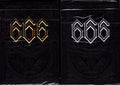PlayingCardDecks.com-666 Greedy Gold & Skeletal Silver Gilded Playing Cards 2 Deck Set