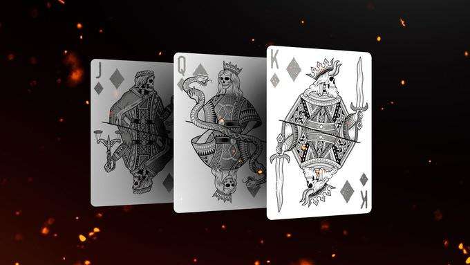 PlayingCardDecks.com-666 Greedy Gold & Skeletal Silver Gilded Playing Cards 2 Deck Set