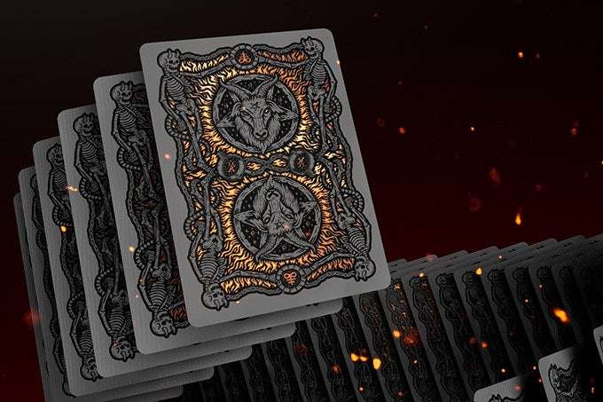 PlayingCardDecks.com-666 Hell-Forged Bronze Dark Reserve Playing Cards Cartamundi