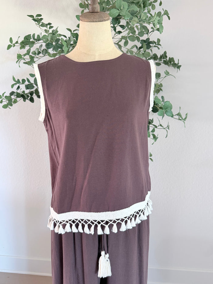 Adele 2 pc Brown Summer Pant Set