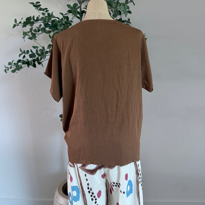 Edith Linen Pullover Blouse