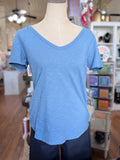 S/S Classic Deep V-Tee - Bay Blue