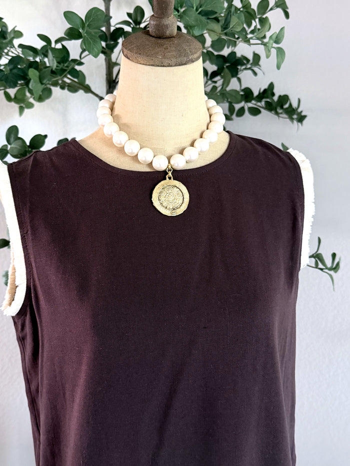 Adele 2 pc Brown Summer Pant Set