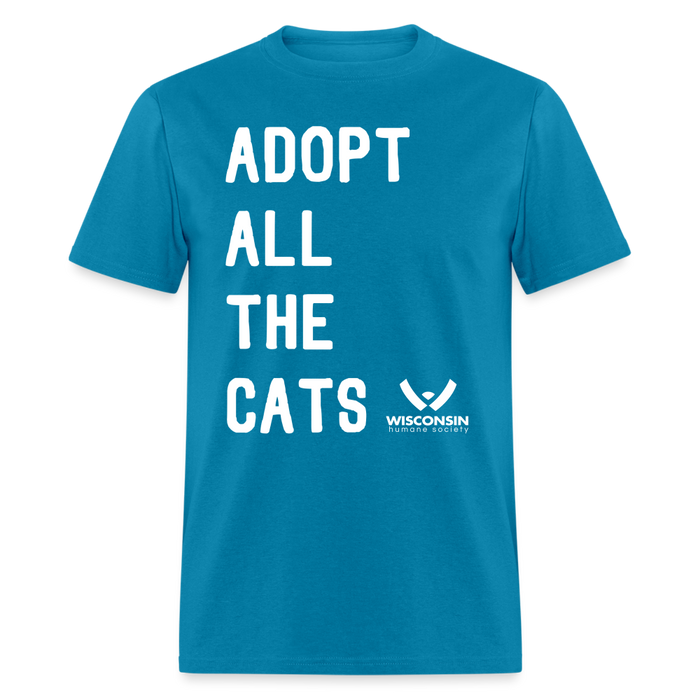 Adopt All the Cats Classic T-Shirt - turquoise