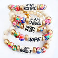 Affirmation Word Beaded Bracelets Inspirational