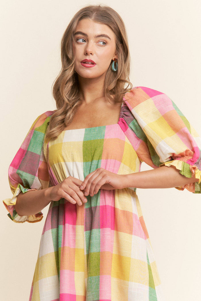 Agnes Plaid Preppy Jumpsuit