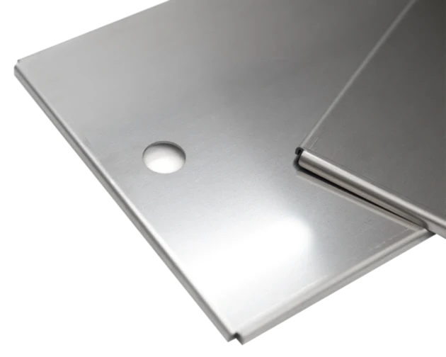 Metallic Plates with a round hole on a white background