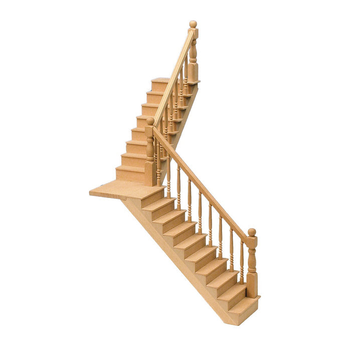 Angled staircase, landing, kit, room height 280 mm (11 1/4") #70125