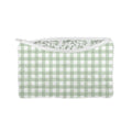 Anthia Gingham Sage Quilted Makeup Bag