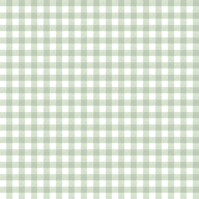 Anthia Gingham Sage Quilted Makeup Bag
