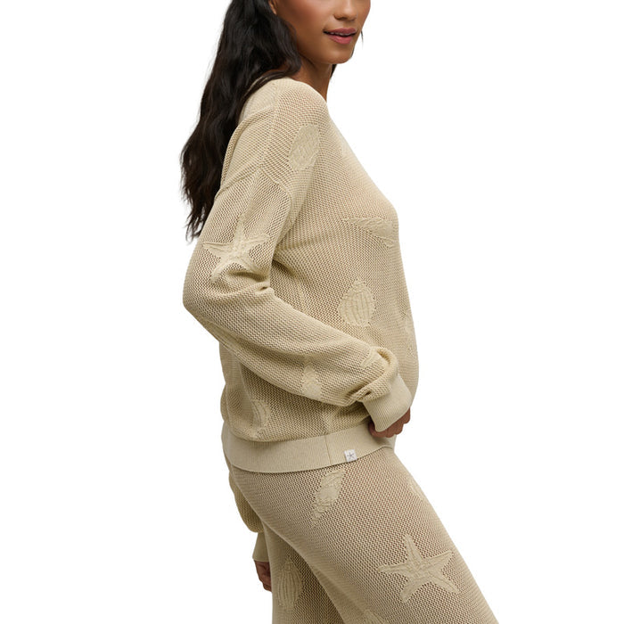 BAREFOOT DREAMS | Sunbleached Shell Motif Crew Neck Pullover - Stone