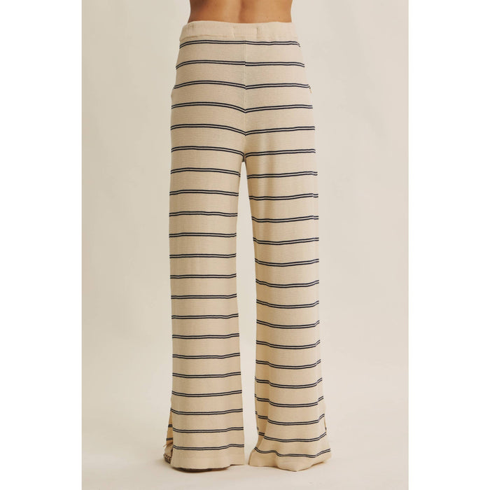 Bayside Leisure Striped Wide Leg Knit Sweater Pants