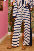 Birdie Drawstring Navy Stripe Pants