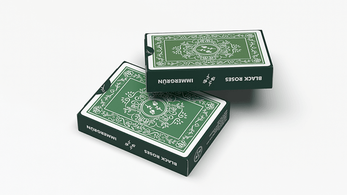 PlayingCardDecks.com-Black Roses Immergrun Playing Cards USPCC