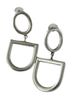 Blair Yochi Silver D-Ring Geometric Drop Earrings
