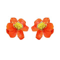 Blossom Statement Earrings - Orange