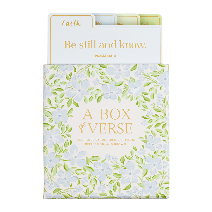 Blue Green Floral Box Of Verse 5x7