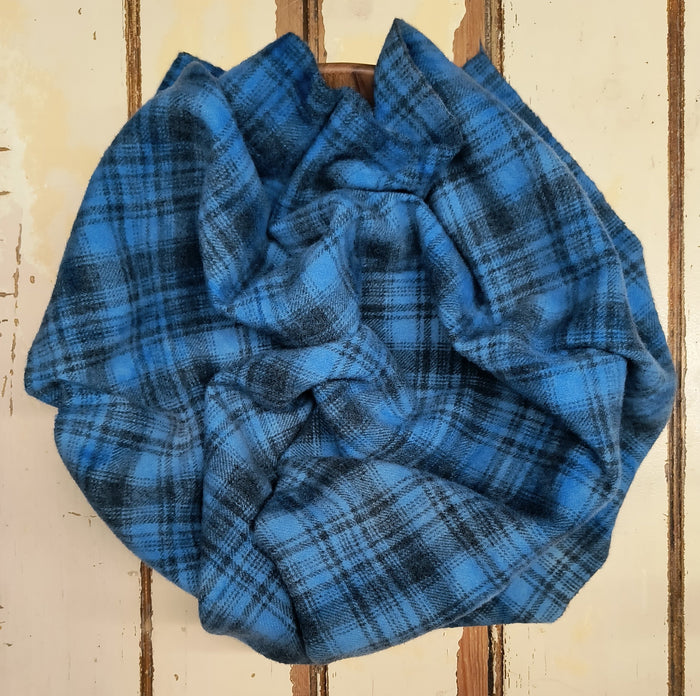 BLUE Hand Dyed Plaid Wool (Medium) (Wholesale)