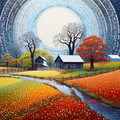 Blue Moon Over Country Home