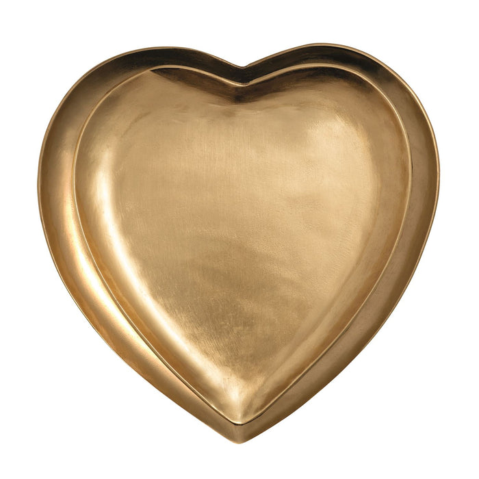 Brass Heart Tidbit Tray Set