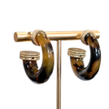 Brenny Small Tortoise Hoops With Gold Trim