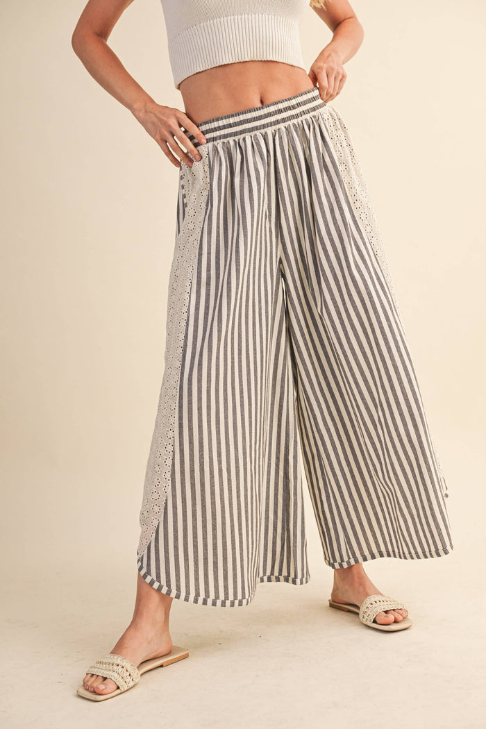 Caitlin Dolphin Hem Wide Leg Pants