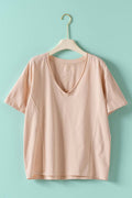 Callie Exposed Seam V-Neck Tee