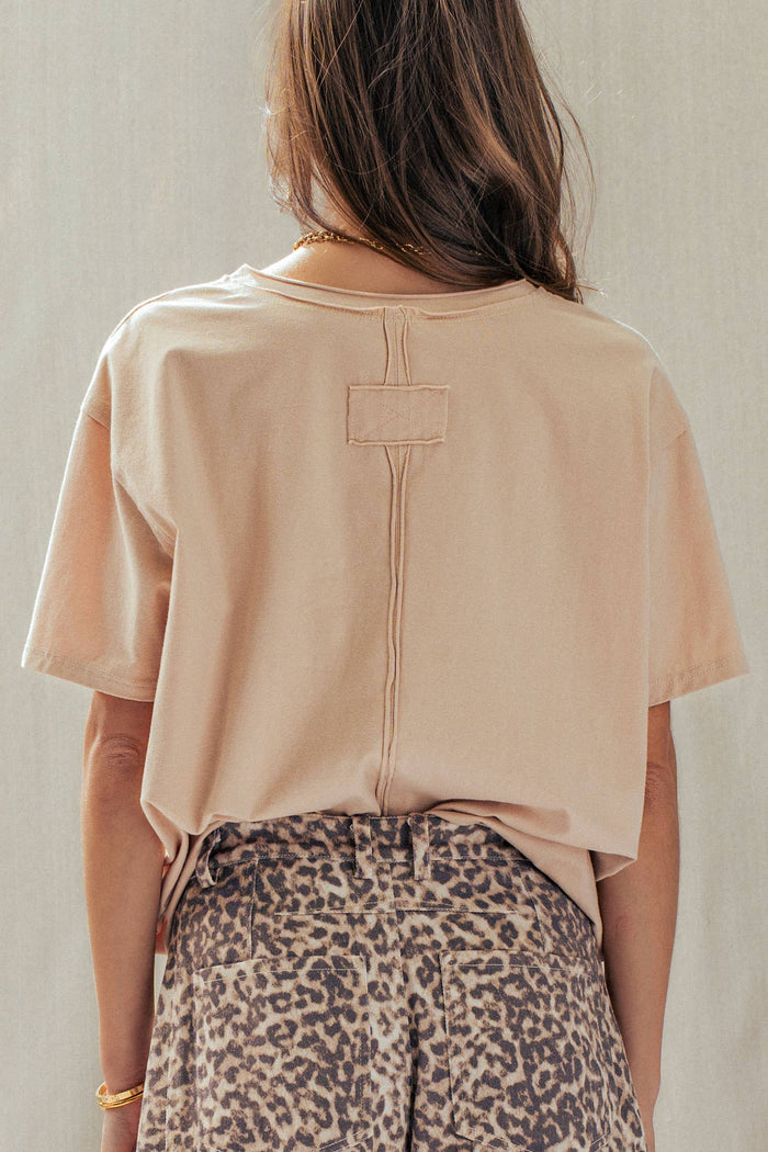 Callie Exposed Seam V-Neck Tee