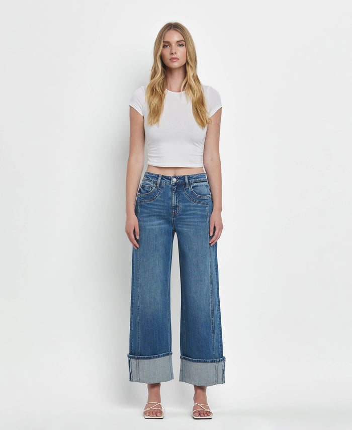 Calliope Super High Rise Cuffed Baggy Jeans
