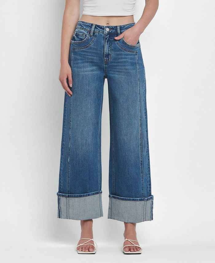 Calliope Super High Rise Cuffed Baggy Jeans