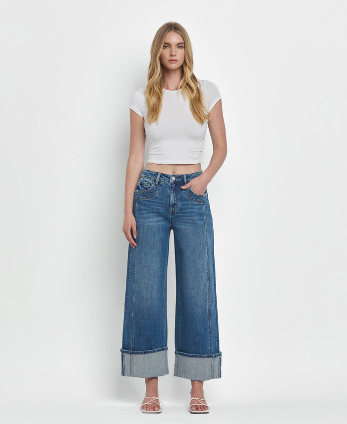 Calliope Super High Rise Cuffed Baggy Jeans