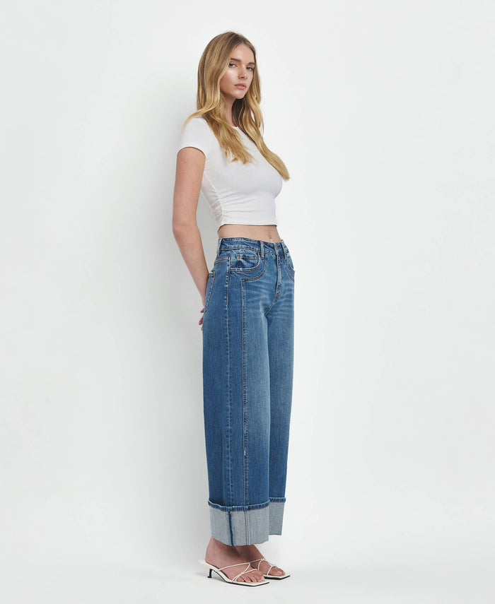 Calliope Super High Rise Cuffed Baggy Jeans