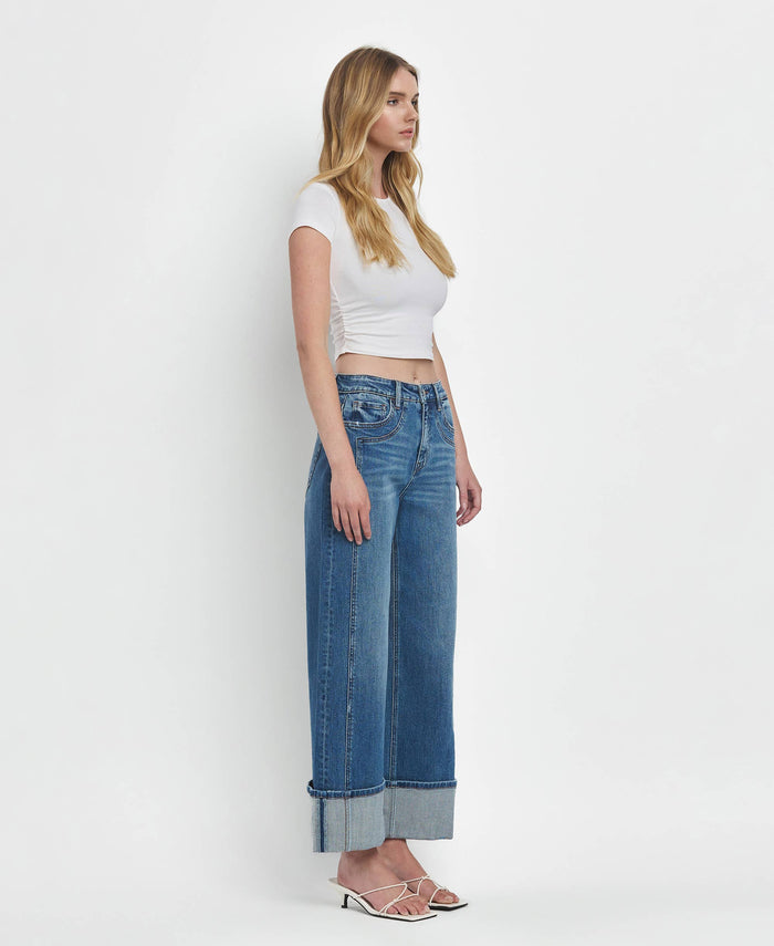 Calliope Super High Rise Cuffed Baggy Jeans