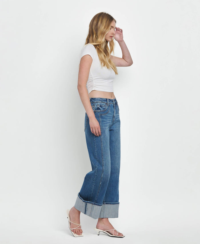Calliope Super High Rise Cuffed Baggy Jeans