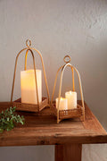 Cane Tray Lantern Set