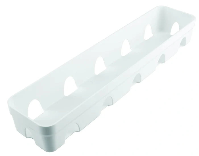 White silicone mold on a white background.