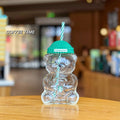 Christmas Gift Bearista Glass Straw Cup cute bear-shaped glass tumbler🐻✨