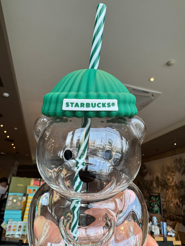 Christmas Gift Bearista Glass Straw Cup cute bear-shaped glass tumbler🐻✨