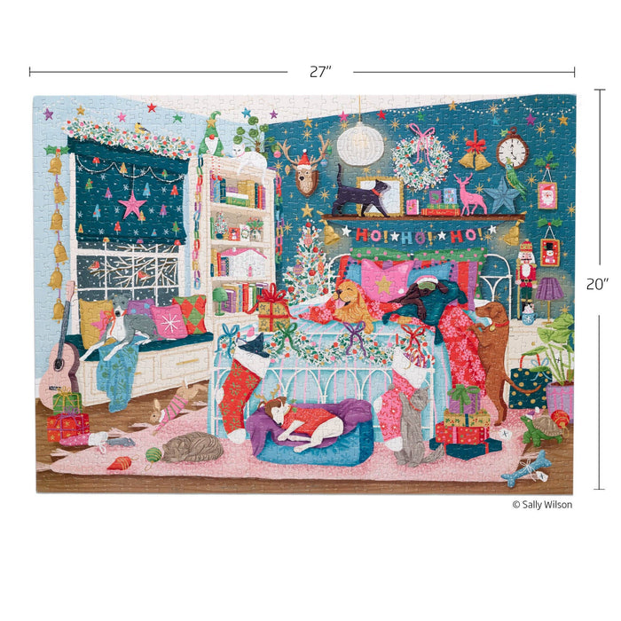 Christmas Morning 1000 Piece Gold Foil Puzzle Holiday Gift