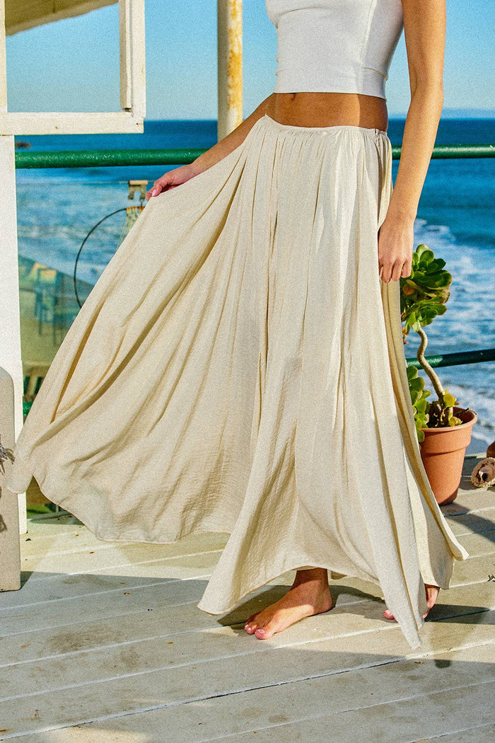 Clara Soft Pleated Flowy Maxi Skirt