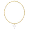 Classic Gold 2mm Bead Bracelet - Blessed Crystal Charm