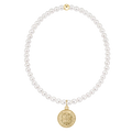 Classic Pearl 3mm Bracelet - Blessing Gold Disc