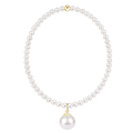 classic pearl 3mm bracelet - classic pearl 10mm charm