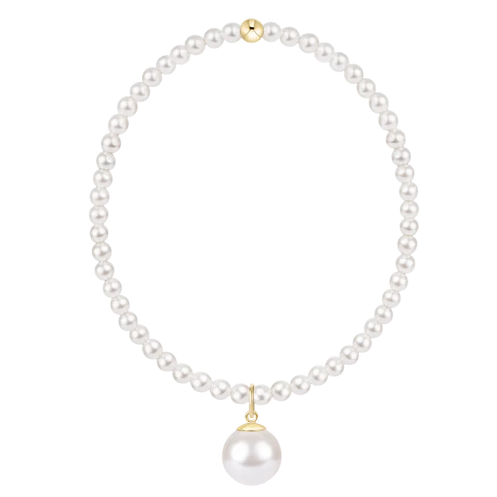 classic pearl 3mm bracelet - classic pearl 10mm charm