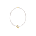 Classic Pearl 3mm Bracelet - Love Gold Charm