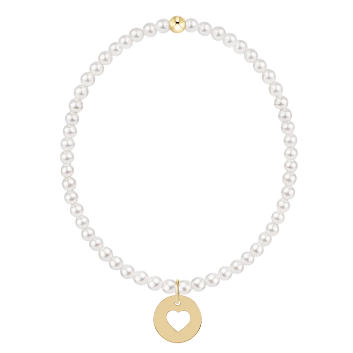 Classic Pearl 3mm Bracelet - Love Gold Disc
